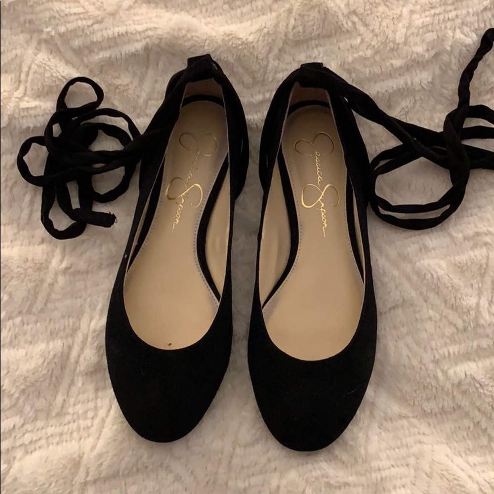 NWT Jessica Simpson suede black flats